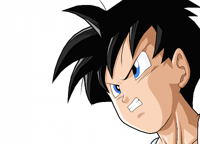 blue eyes, anime, anime boys, Dragon Ball Z, simple background, black hair - random desktop wallpaper