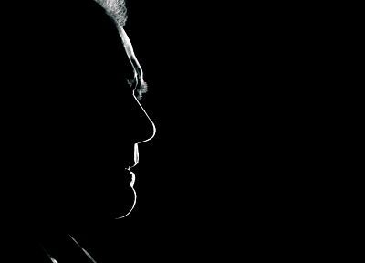 Clint Eastwood, men, monochrome, faces, backlights - random desktop wallpaper