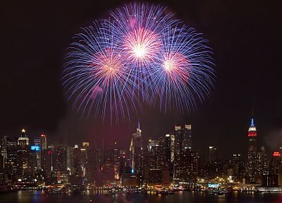 cityscapes, fireworks - desktop wallpaper
