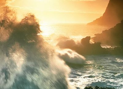 coast, waves - desktop wallpaper