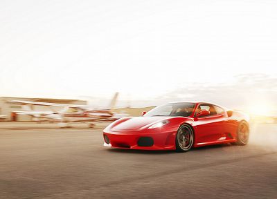 cars, airports, red cars, Ferrari F430 - random desktop wallpaper