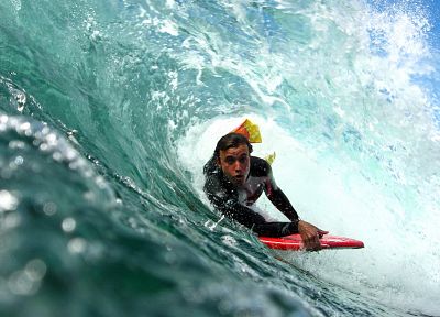 ocean, waves, surfers, sea - duplicate desktop wallpaper