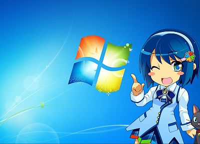Windows 7, Madobe Nanami, Microsoft Windows, OS-tan, anime girls - random desktop wallpaper