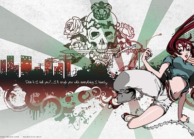redheads, patterns, Air Gear, anime girls - random desktop wallpaper