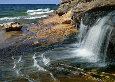 water, landscapes, waterfalls, natural, sea - desktop wallpaper