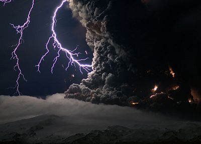 volcanoes, storm, lightning - related desktop wallpaper