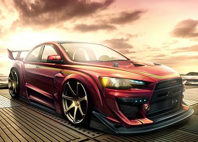 cars, Mitsubishi, artwork, vehicles - desktop wallpaper