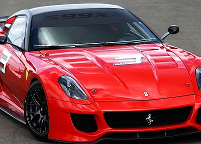 red, cars, supercars, Ferrari 599XX, racing cars - desktop wallpaper