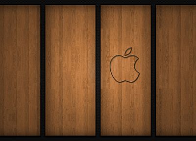 wood, Apple Inc., logos - random desktop wallpaper