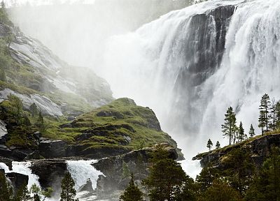 landscapes, nature, trees, forests, waterfalls - desktop wallpaper