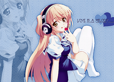 headphones, anime - duplicate desktop wallpaper