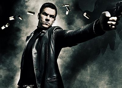 Max Payne, film, Desert Eagle, leather jacket, Mark Wahlberg - random desktop wallpaper