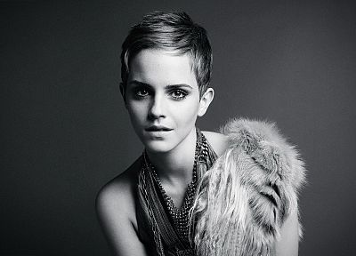 women, Emma Watson, actress, monochrome, fashion photography, greyscale - related desktop wallpaper
