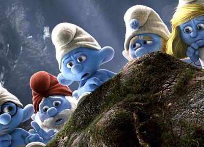movies, The Smurfs, 3D, Papa Smurf, Smurfette - random desktop wallpaper