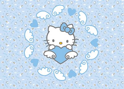 blue, Hello Kitty - random desktop wallpaper
