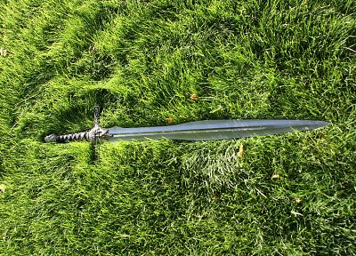 nature, grass, weapons, plants, swords - related desktop wallpaper