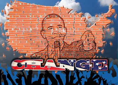 change, Barack Obama - duplicate desktop wallpaper