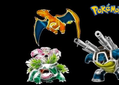 Pokemon, Blastoise, Charizard, Venasaur - duplicate desktop wallpaper