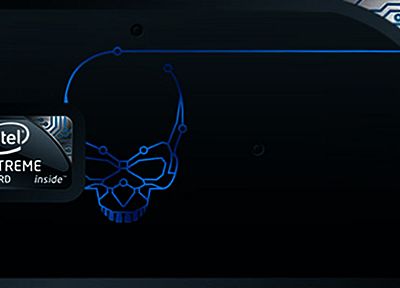skulls, blue - random desktop wallpaper