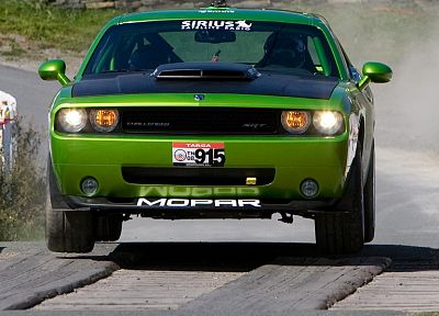 cars, jumping, Dodge Challenger - desktop wallpaper