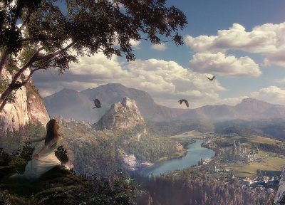 mountains, clouds, landscapes, realistic, Daniel Kvasznicza - random desktop wallpaper