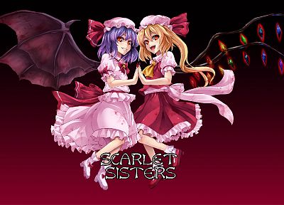 Touhou, vampires, Flandre Scarlet, Remilia Scarlet, Embodiment of Scarlet Devil, games - random desktop wallpaper