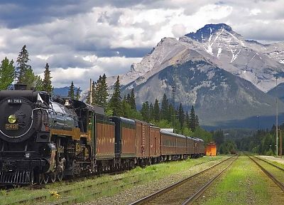 station, trains, Alberta, steam engine, Banff National Park, National Park - desktop wallpaper