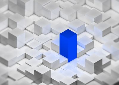blue, cubes - duplicate desktop wallpaper