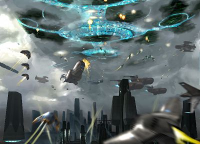 Invasion, alien life forms - duplicate desktop wallpaper