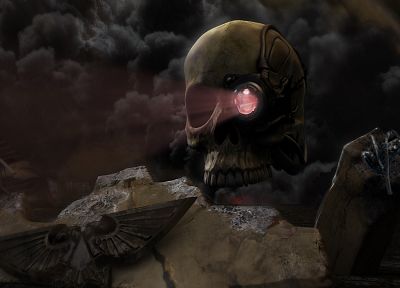space marines, servo skull - desktop wallpaper
