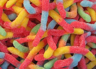 multicolor, gummy worms, candies - desktop wallpaper