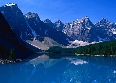 mountains, landscapes, nature, trees, lakes, reflections - desktop wallpaper