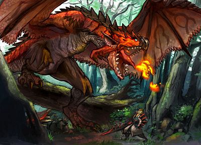 video games, dragons, Monster Hunter, fantasy art, Rathalos - related desktop wallpaper