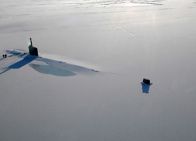 ice, US Navy, submarine, arctic - random desktop wallpaper