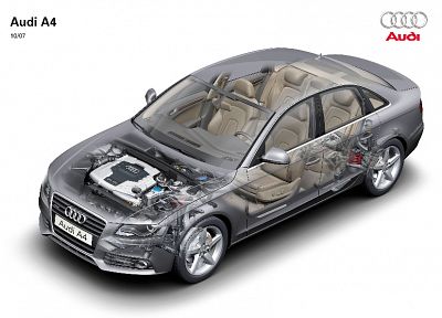 cars, Audi A4, cutaway, German cars - random desktop wallpaper
