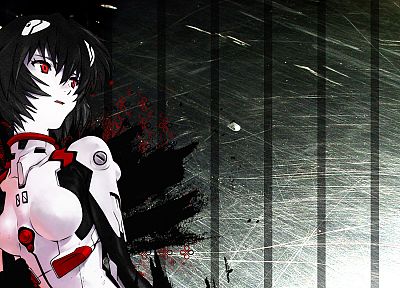 Ayanami Rei, Neon Genesis Evangelion, red eyes, bodysuits, anime girls - random desktop wallpaper