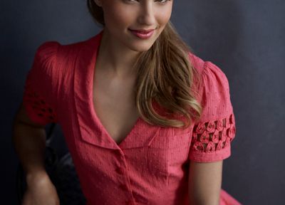 Dianna Agron, red dress - duplicate desktop wallpaper