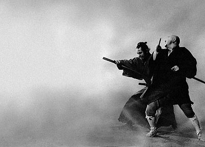 samurai, fog, swordsman - desktop wallpaper