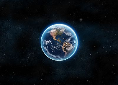 outer space, stars, planets, Earth - desktop wallpaper