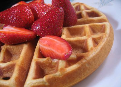 food, waffle, waffles, strawberries - desktop wallpaper
