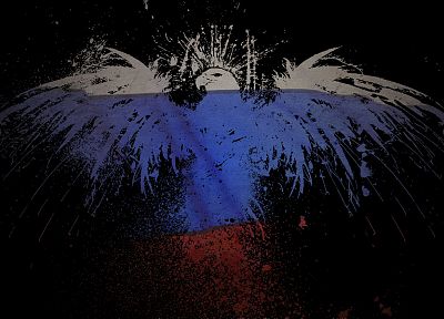 Russia, eagles, flags - desktop wallpaper