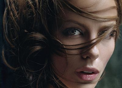 brunettes, women, close-up, Kate Beckinsale, long hair, faces - random desktop wallpaper