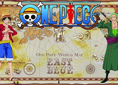 One Piece (anime), Roronoa Zoro, Monkey D Luffy - duplicate desktop wallpaper
