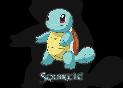 Pokemon, Squirtle, black background - desktop wallpaper