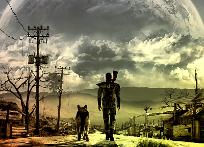 video games, Fallout, dogs, men, man junk - random desktop wallpaper