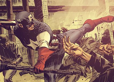 Captain America, artwork, Marvel Comics - desktop wallpaper