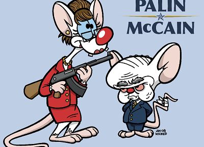 Sarah Palin, Pinky and the Brain, John Mc Cain - random desktop wallpaper