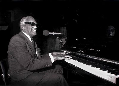 music, piano, grayscale, Ray Charles - related desktop wallpaper