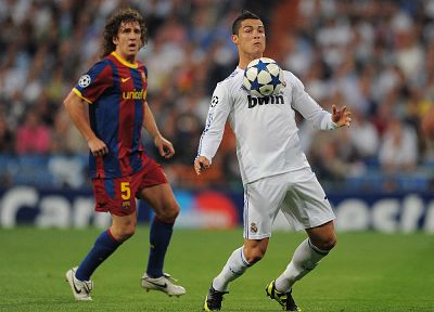 sports, Real Madrid, Cristiano Ronaldo, FC Barcelona, Carles Puyol - desktop wallpaper