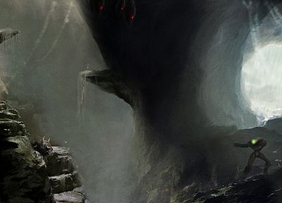 Metroid, video games, caves, artwork - related desktop wallpaper